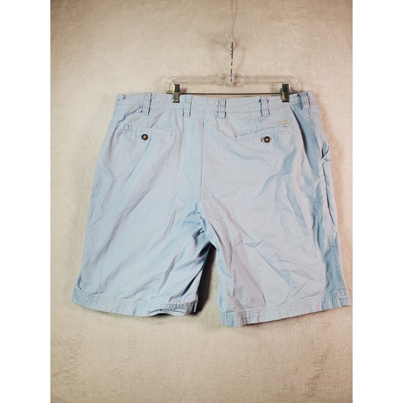 IZOD Saltwater Shorts Mens Size 42 Light Blue Cotton Medium Wash Slash Pockets - Picture 2 of 16